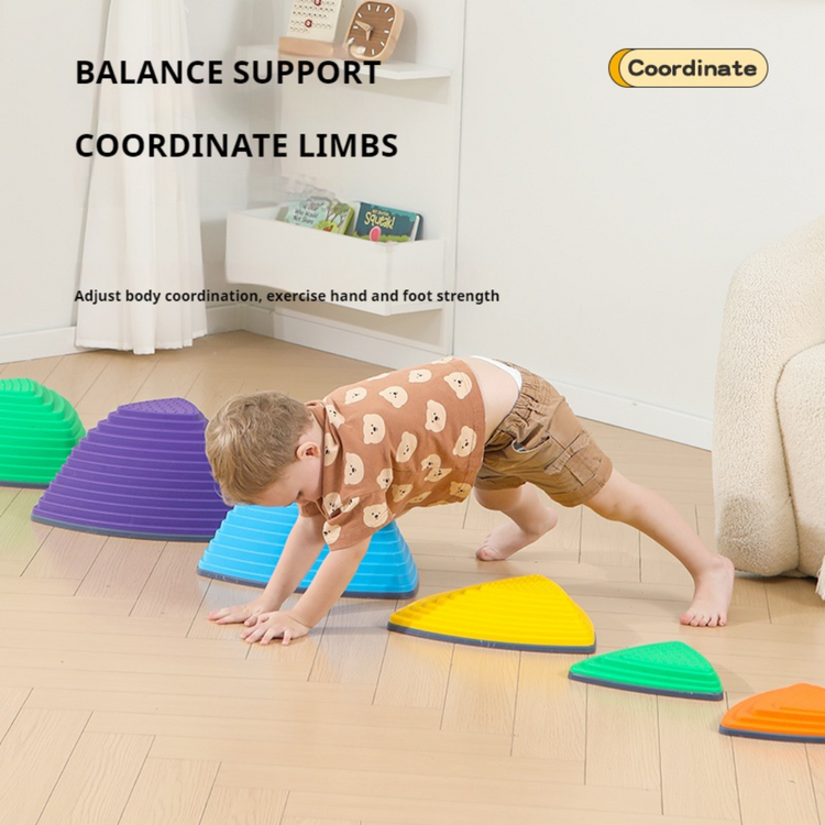 Gaabi Triangular Stepping Stone (9pcs) for Balance with Non-Slip Bottom - Exercise Coordination and Stability