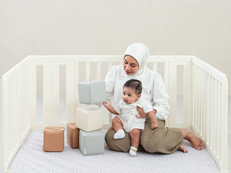 GingerBubs Playpen Pearl White (2.06 m x 1.47 m)