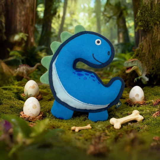 V-Pet Rough & Tough Toys - Jurassic Echo - Brachiosaurus-Blue M