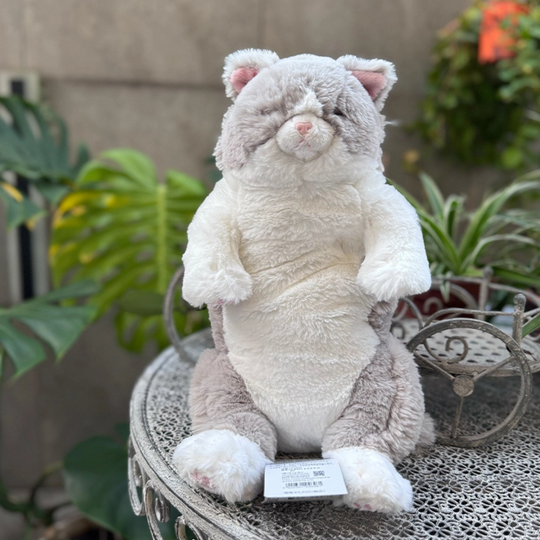 Sunlemon 6462 Grey - Lying Cat Sleeping Face Stuffed Toy M