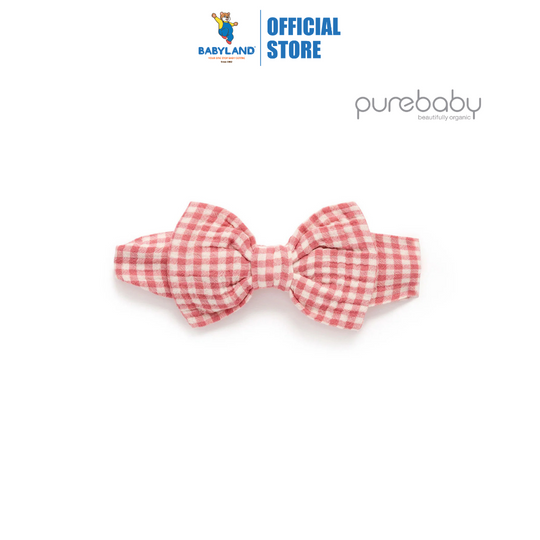 Purebaby Organic Bow Headband Lilly Pilly Gingham