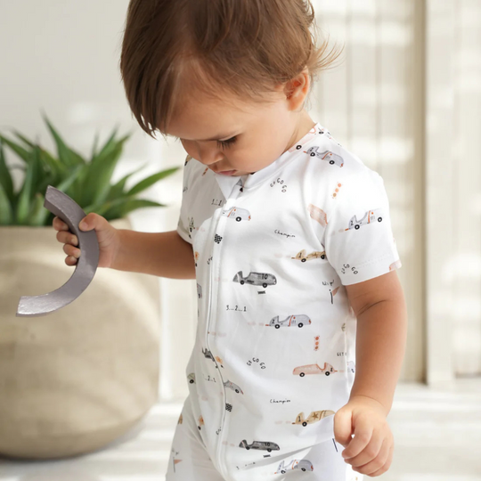 Joey & Mom Zipper Bamboo Romper