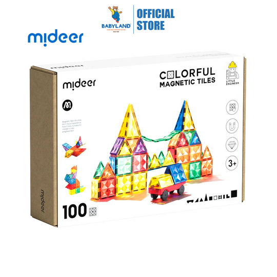 Mideer Colorful Magnetic Tiles - 100pcs (3yrs+)