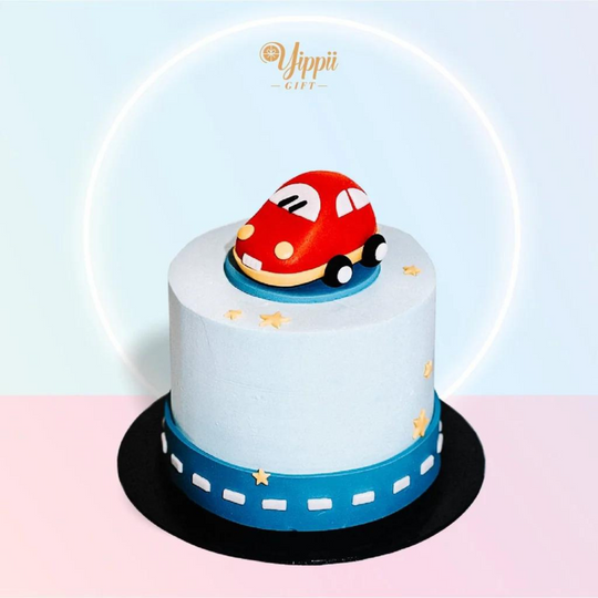 [PRE-ORDER] Yippii Roadway Car Cake 4 Inch (Fondant)