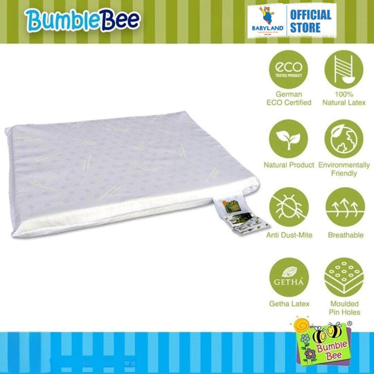 Bumble Bee Natural Latex Infant Pillow (35.5 x 25.3 x 2.5cm)