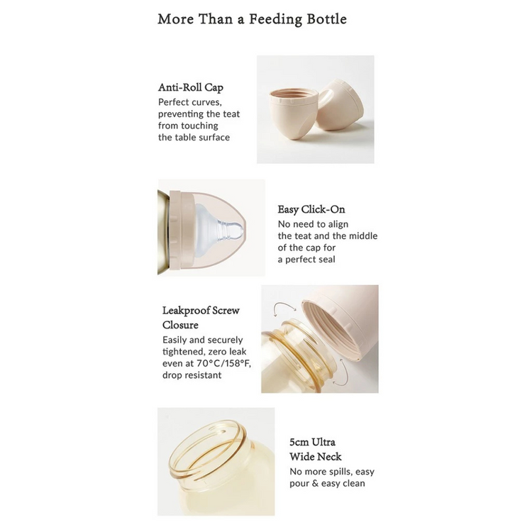 Simba allonge Milestone 200ml - PPSU Wide Neck Anti-Colic Feeding Bottle with Straw and Handles Cross Hole S Teat