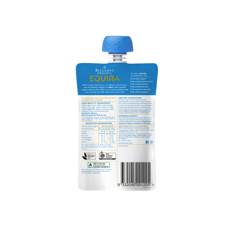 Bellamy's Organic Wet Pouches Banana & Apple Porridge 120g