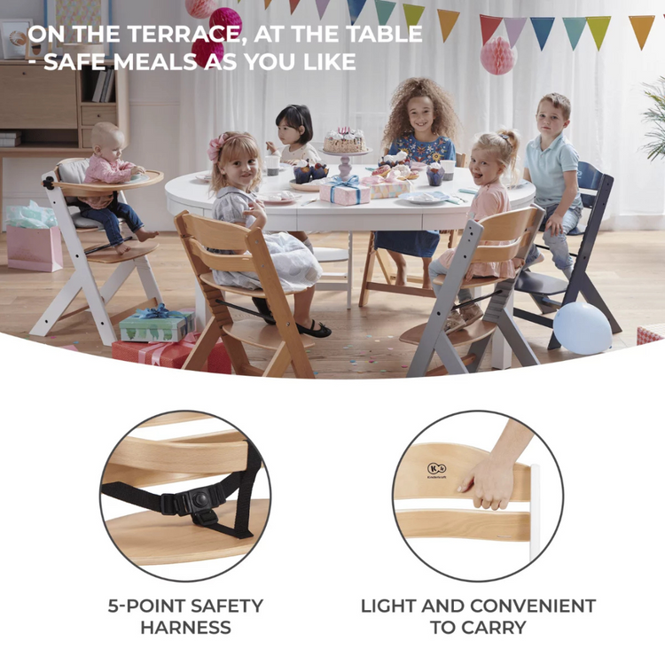 Kinderkraft High Chair ENOCK - Wood (6m+)