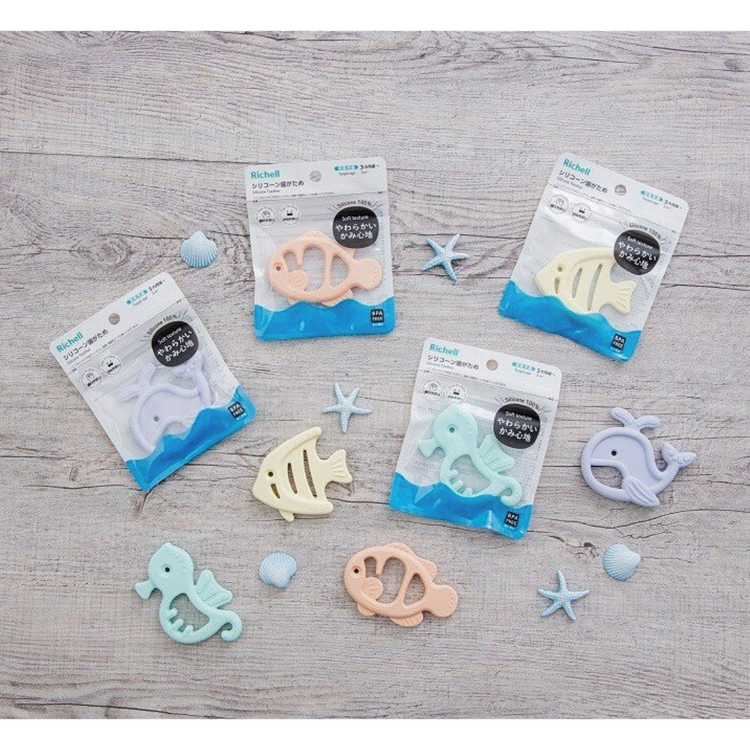 Richell Silicone Play Teether - 3m+ (Whale/Clownfish/Seahorse/Angelfish)