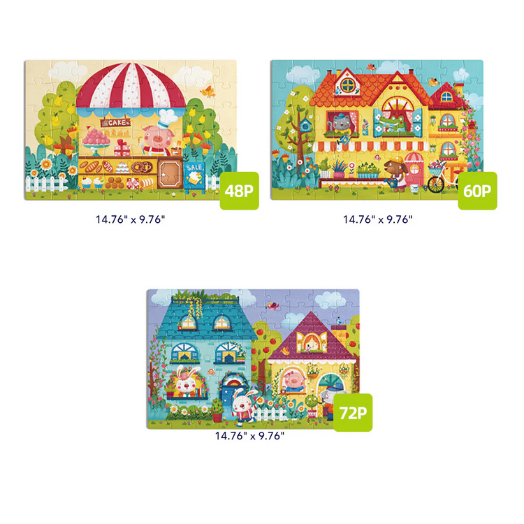 Mideer Level Up! Puzzle - Level4-Fairy Tale Town (4Y+)