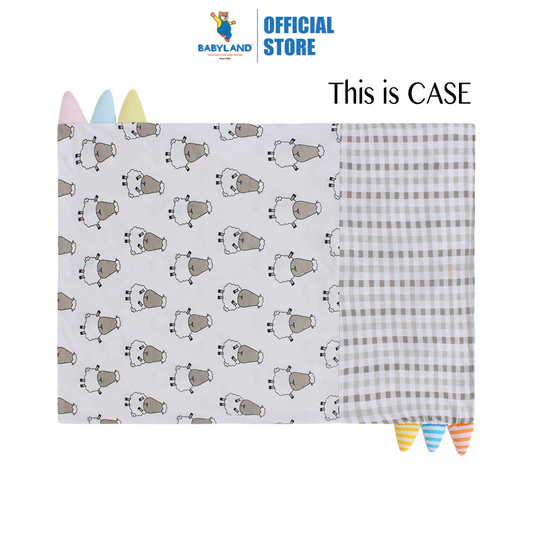 Baa Baa Sheepz Bed-Time Buddy Case Big Sheepz White + Checkers Grey with Color & Stripe Tag - Adult