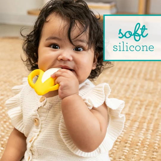 Infantino 316745 Lil Nibbles Textured Silicone Teether - Banana (0m+)