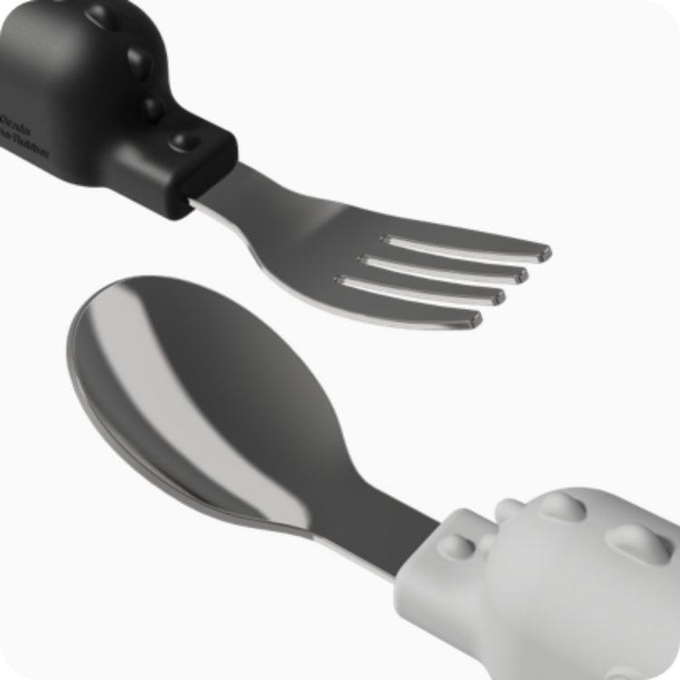He or She SUS Medical Grade Stainless Steel Baby Spoon & Fork Set