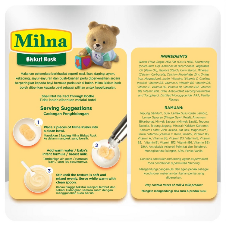 Milna Baby Biskut Rusk (130g) For 6+ Babies