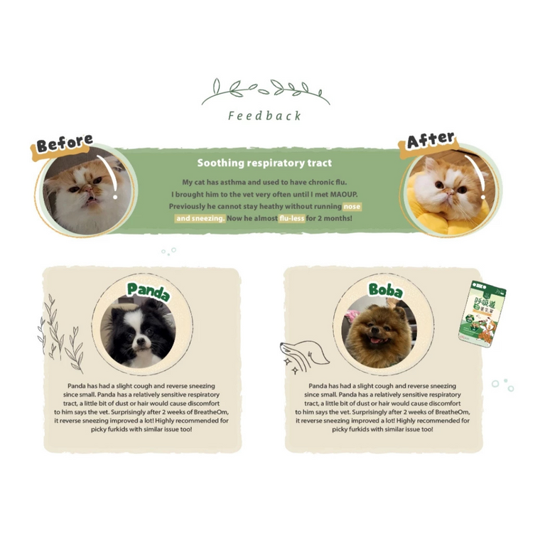 Maoup BreatheOm Respiratory Care (30 sachets) for Cat and Dog
