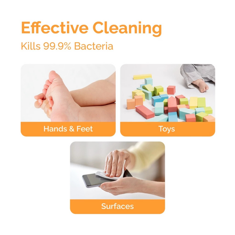 Hoppi Premium Baby Antibacterial Wipes 20'S