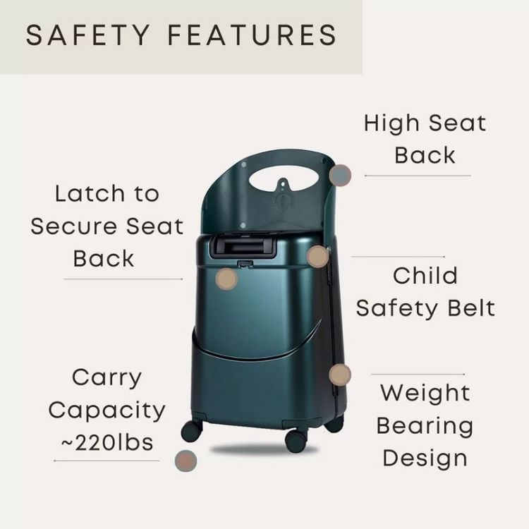 MiaMily Multicarry Carry On Luggage 18" with Built-in Seat for Children & Adults | Luggage Kids | Suitcase