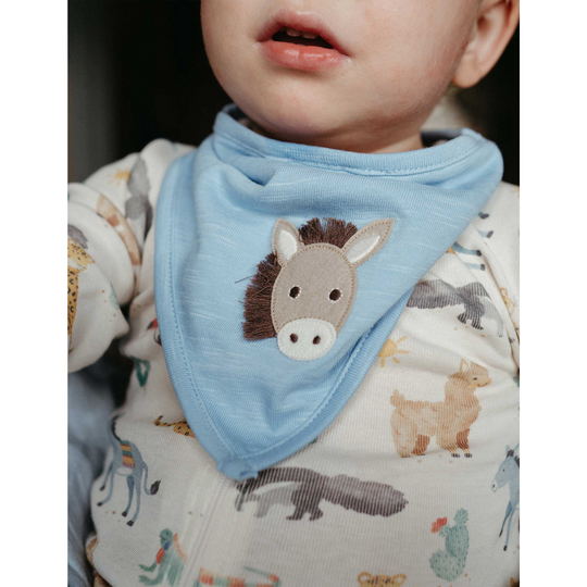 Purebaby Organic Bandana Bib - Caribbean Donkey