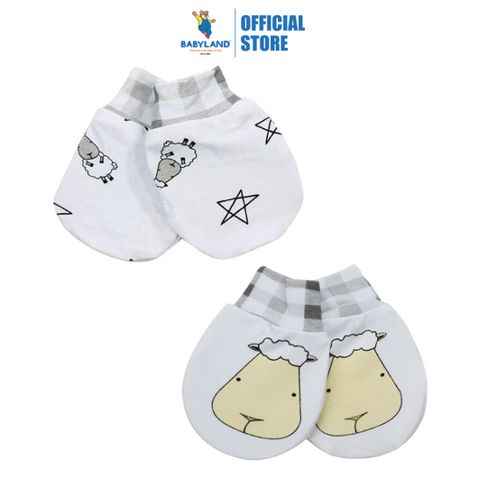 Baa Baa Sheepz Mittens Small Star & Sheepz Checkers + Big Face Checkers White Set - 2 Pairs