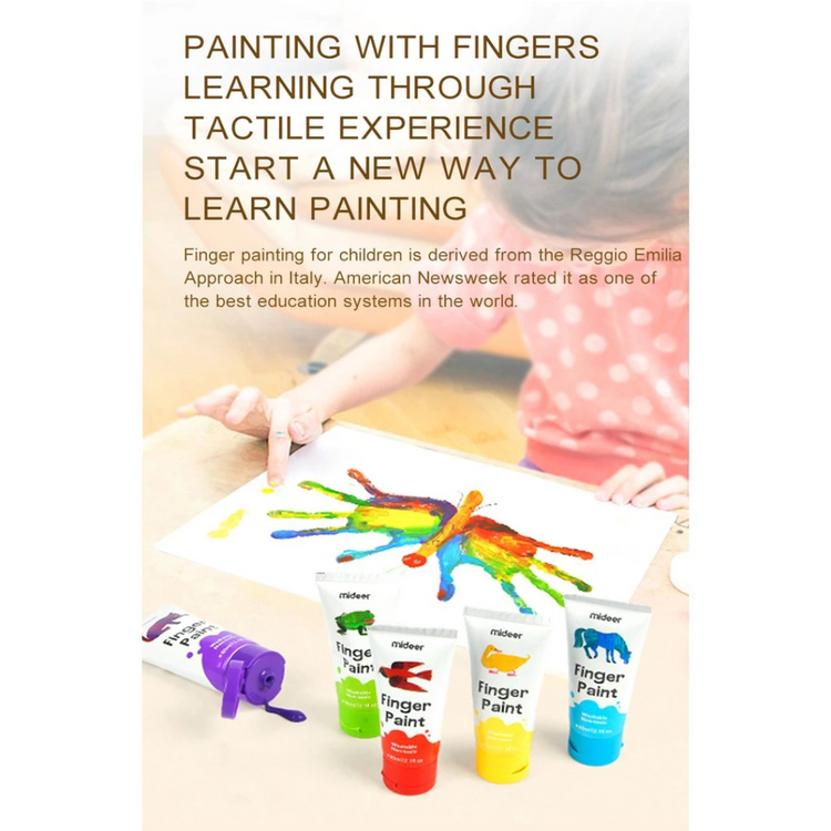 Mideer Non Toxic & Washable Finger Paint (6 / 8 Colour)