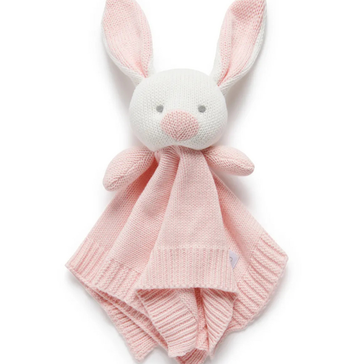 Purebaby Organic Pink Bunny Knitted Bunny Comforter