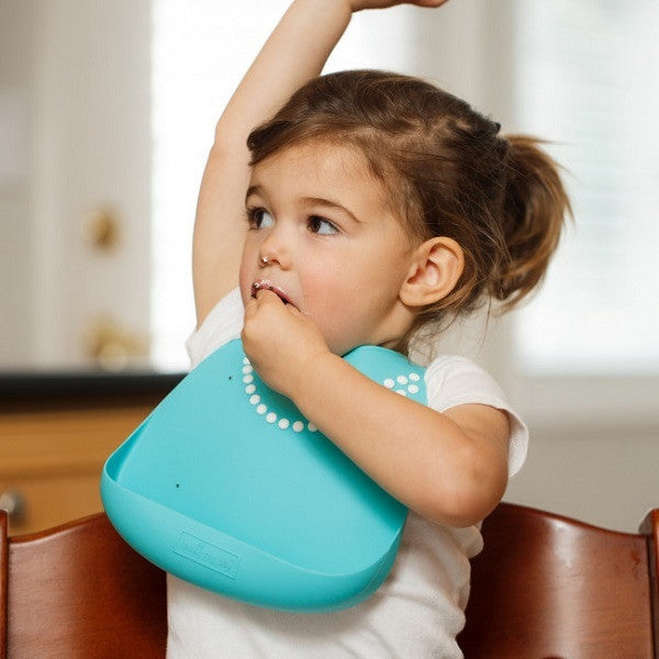 Make My Day Baby Bib - Tiffany Blue With Pearls