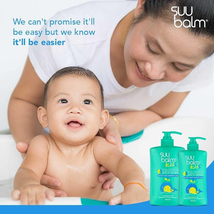 Suu Balm Kids Dual Soothing & Moisturising Head-to-Toe Wash (840ml)