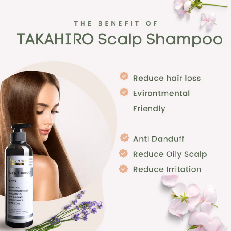 Takahiro Scalp Shampoo 300ml - Oily Hair-Hair Fall-Scalp Irritation-Sensitive Scalp