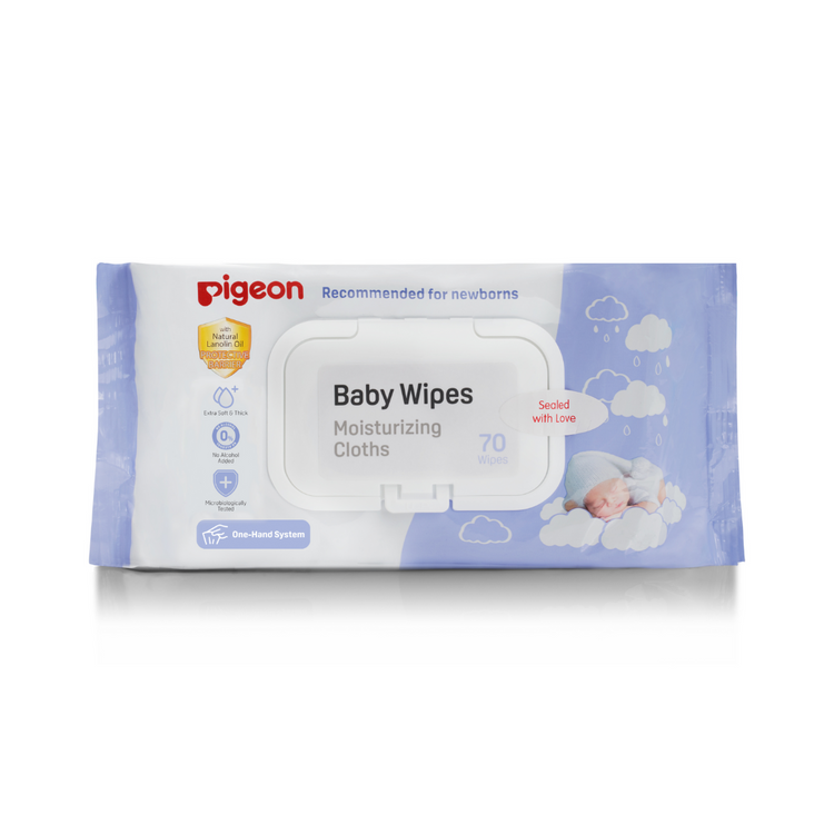 Pigeon Baby Wipes Moisturizing Cloths (3x70s)