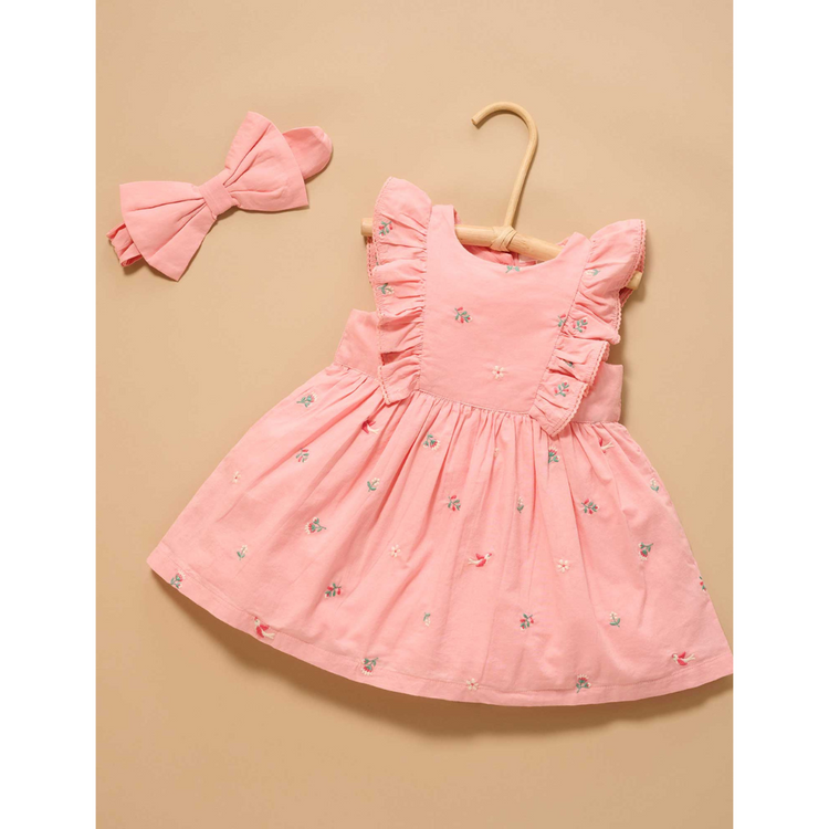 Purebaby Organic Swallow Broderie Dress