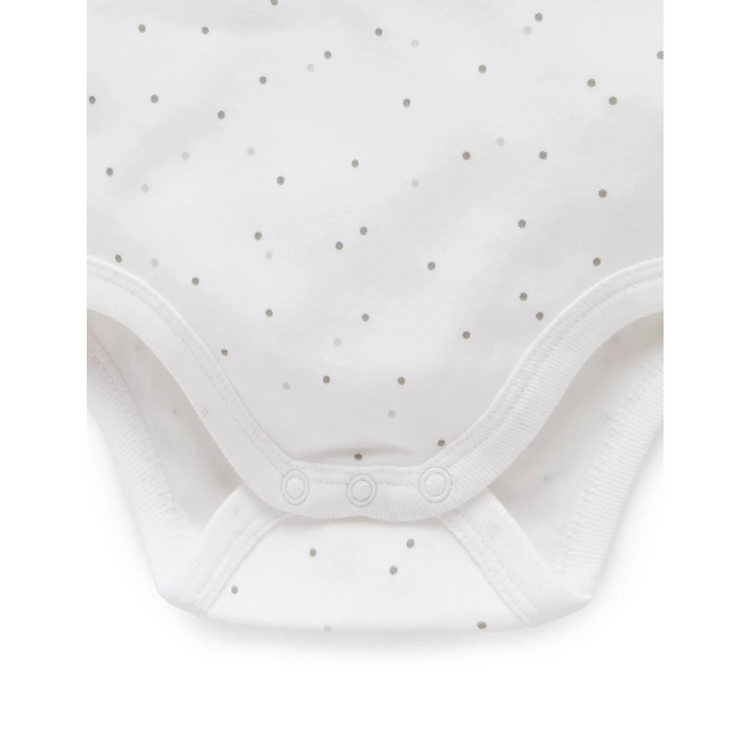 Purebaby 2 Pack Organic Singlet Bodysuit - Pale Grey Melange Print