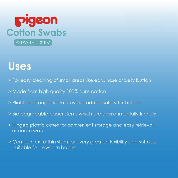 Pigeon Cotton Swab Extra Thin Stem (200Pcs)