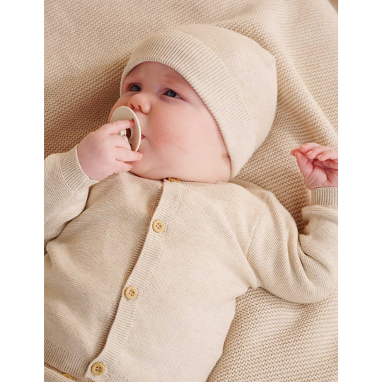 Purebaby Organic Baby Kids Textured Cardigan - Wheat Melange