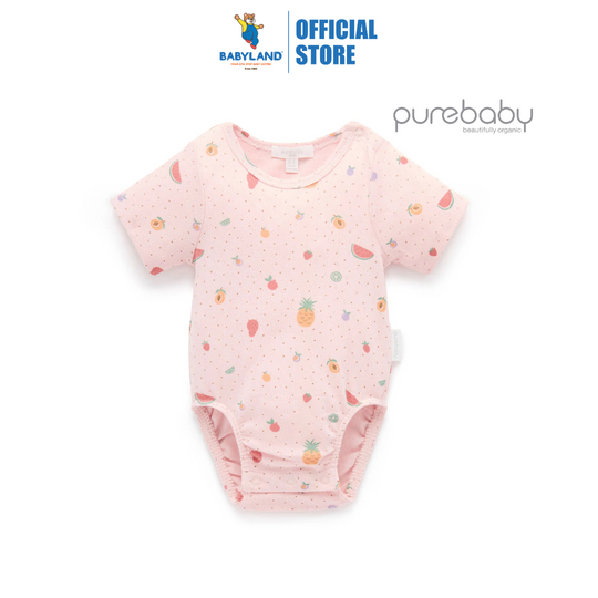 Purebaby Organic Fruity Print Pointelle Bodysuit