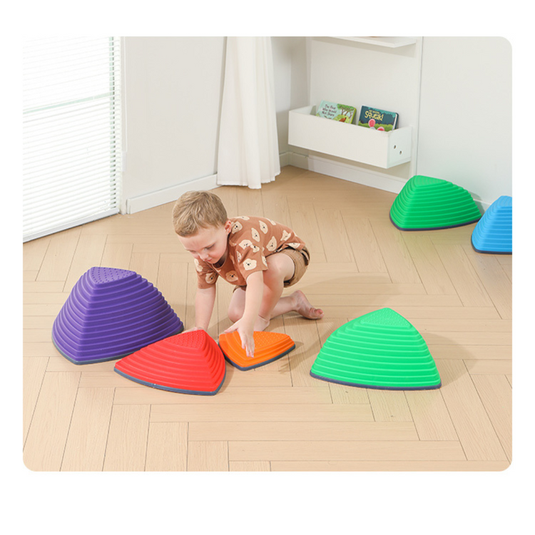 Gaabi Triangular Stepping Stone (9pcs) for Balance with Non-Slip Bottom - Exercise Coordination and Stability