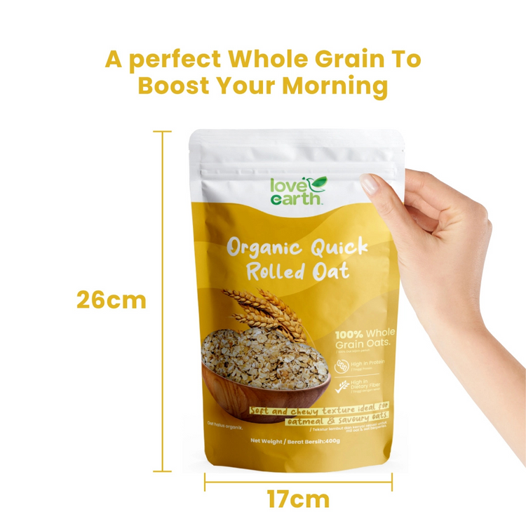 Love Earth Organic Quick Rolled Oat 400g