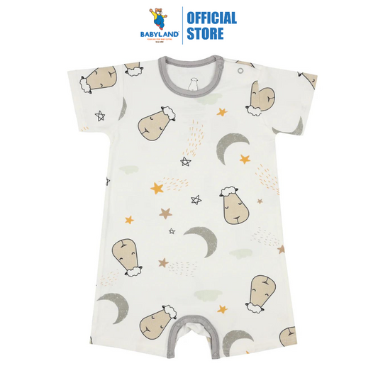 Baa Baa Sheepz Romper Short Sleeve Goodnight Baa Baa White