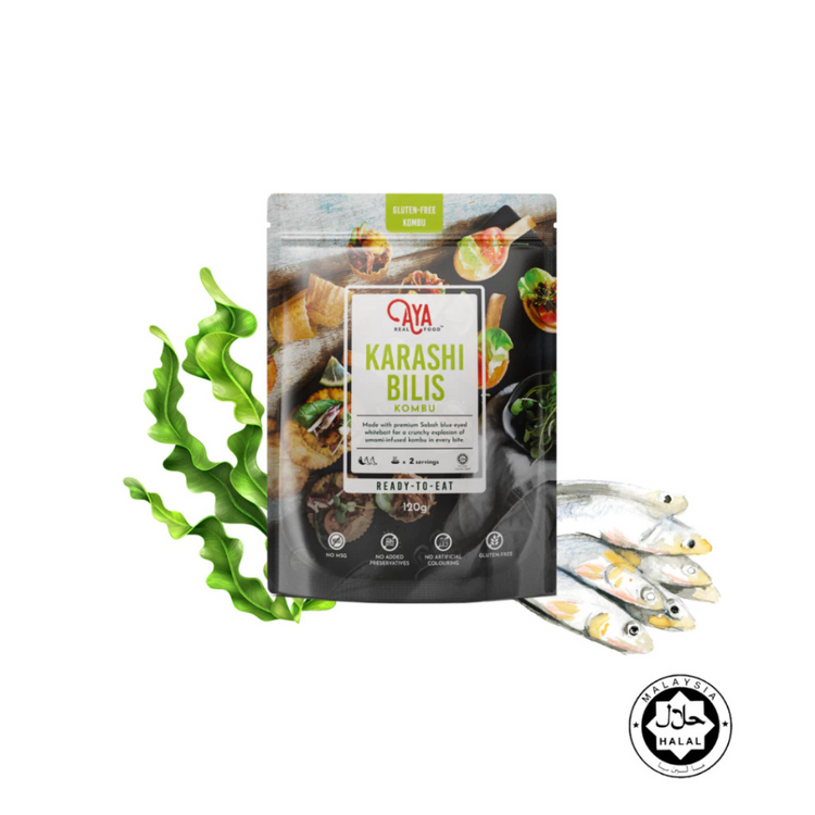 Aya Real Food Karashi Bilis (120g) | Original, Kombu, Garlic & Sichuan