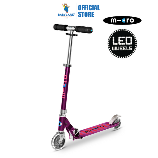 Micro Sprite LED Purple Stripe (5y+) 2-wheel foldable scooter
