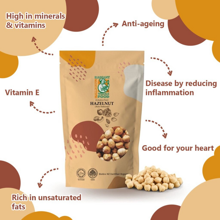 Radiant Natural Hazelnut, Raw (Gluten Free) (200g)