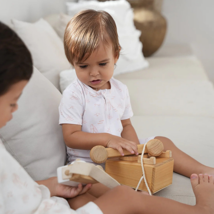 Joey & Mom Zipper Bamboo Romper