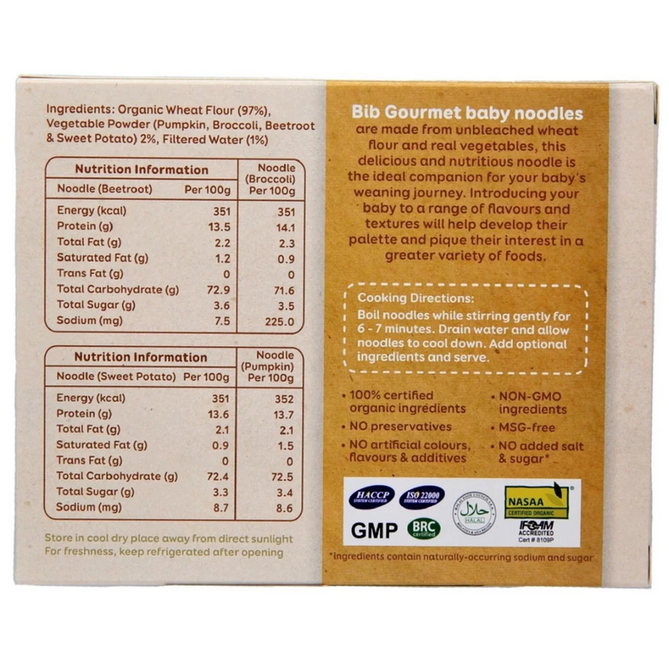 Bib Gourmet Organic Baby Noodles (240g) 7M+