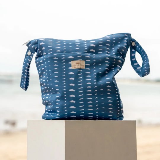 Mils and Key Everywhere Bags - Stone Blue Dash