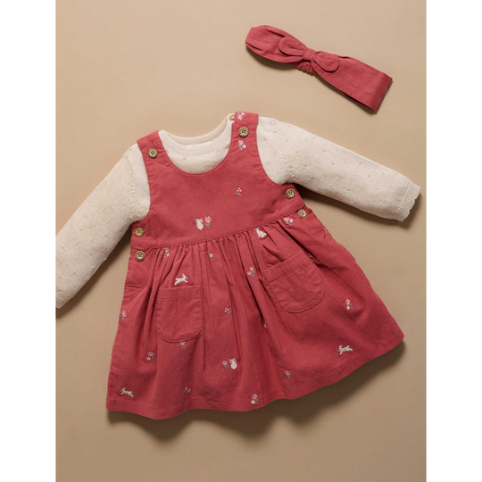 Purebaby Organic Bunny Pinnie - Bunny Broderie Print