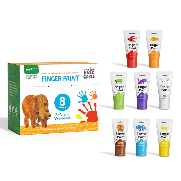 Mideer Non Toxic & Washable Finger Paint (6 / 8 Colour)