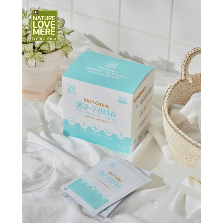 NATURE LOVE MERE Sterilized Tooth Wipe 30pcs (Cotton Fabric)