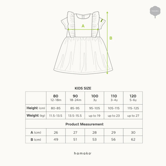 Hamako Tencel Baby Kids Frill Dress Stary Gingham