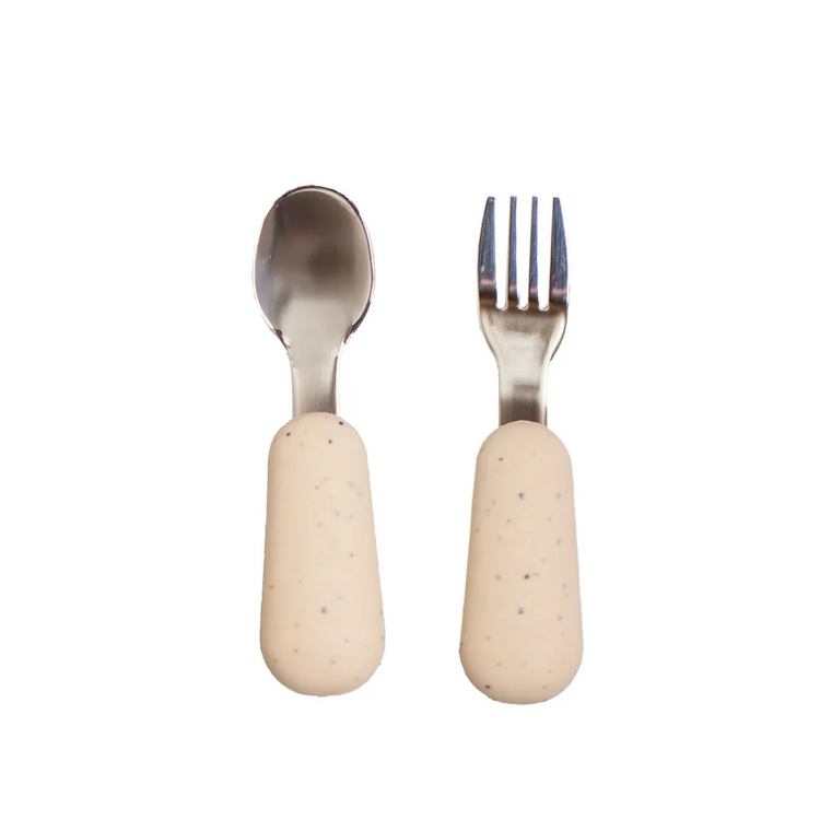 Mils and Key Speckled Stainless Steel Toddler Cutlery