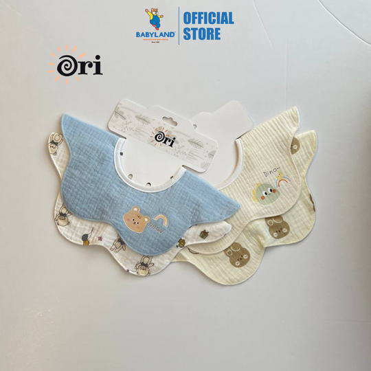 Ori Baby Cotton Bibs (2pcs) (Double Snap-button)