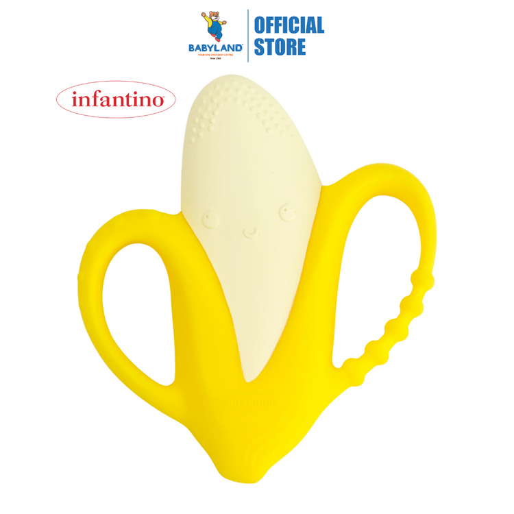 Infantino 316745 Lil Nibbles Textured Silicone Teether - Banana (0m+)